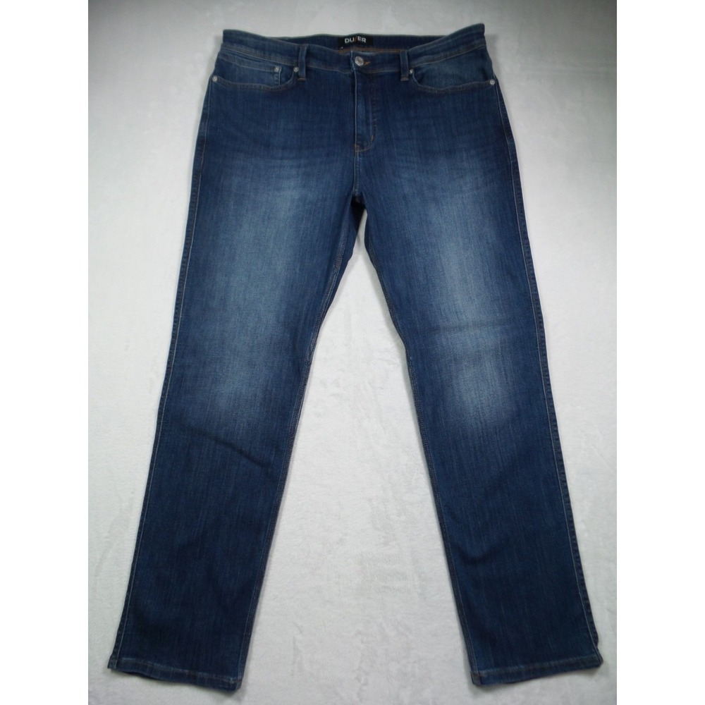 DUER DU/ER Jeans Mens Size 38 x 32 Blue Denim‎ L2X Athletic Straight Stretch NWT